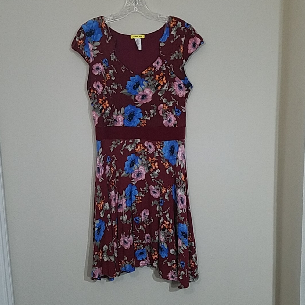 Wine floral dress